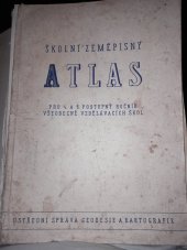 kniha Školní zeměpisný atlas pro 4. a 5. postupný ročník vzdělávacích škol, Ústřední správa geodézie a kartografie 1958