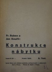 kniha Konstrukce nábytku. [B, - Tabulky], Ústav pro učebné pomůcky průmyslových a odborných škol 1940