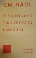 kniha Národnost jako vědecký problém, O. Girgal 1929