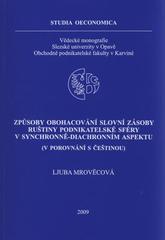 kniha Způsoby obohacování slovní zásoby ruštiny podnikatelské sféry v synchronně-diachronním aspektu (v porovnání s češtinou), Slezská univerzita v Opavě, Obchodně podnikatelská fakulta 2009