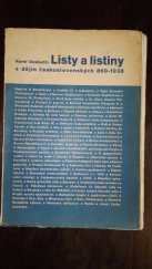 kniha Listy a listiny z dějin československých 869-1938, Státní nakladatelství 1938