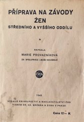 kniha Příprava na závody žen středního a vyššího oddílu, Knihkupectví a nakladatelství ČOS 1940