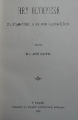kniha Hry olympické za starověku a za dob nejnovějších, František Bačkovský 1896