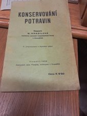 kniha Konservování potravin, Jan Forejtek 1939