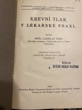 kniha Krevní tlak v lékařské praxi, Mladá generace lékařů při Ústř. jednotě čsl. lékařů 1927