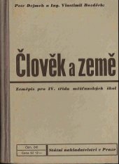 kniha Člověk a země zeměpis pro IV. třídu měšťanských škol (jednoroční kurs), Státní nakladatelství 1935