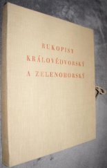 kniha Rukopisy Královédvorský a Zelenohorský dokumentární fotografie, Česká grafická Unie 1930