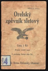 kniha Orelský zpěvník sletový ..., Dolanský 1922