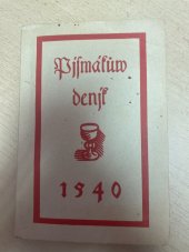 kniha Písmákův deník, Jednota písmáků Praha 1940