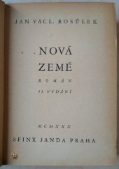 kniha Nová země román, Sfinx, Bohumil Janda 1930