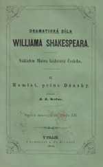 kniha Hamlet, princ Dánský, Nákladem Musea království českého 1855