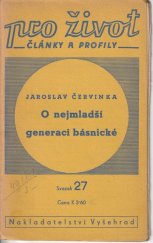kniha O nejmladší generaci básnické, Vyšehrad 1941