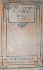 kniha Elementary algebra for schools, Macmillan 1935