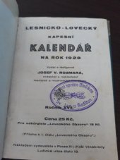 kniha Lesnicko - lovecký kapesní kalendář na rok 1928, Josef V. Rozmara 1928