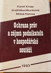 kniha Ochrana práv a zájmů podnikatelů v hospodářské soutěži, Montanex 1993