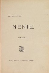 kniha Nenie Dialogy, Ed. Kalous 1902