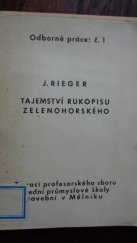 kniha Tajemství rukopisu zelenohorskéhu, Průmyslová škoila v Mělvíku 1968