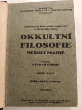 kniha Okkultní filosofie neboli magie. Kniha první, Ústřední nakladatelství okultních děl 1913