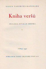 kniha Kniha veršů, Česká grafická Unie 1940