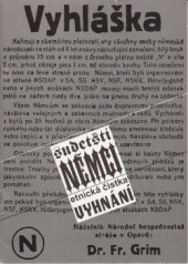 kniha Sudetští Němci etnická čistka, vyhnání, Open Education & Sciences 2000