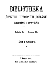 kniha Láska k básníkovi román z časů novějších, Kat. Jeřábková 1860