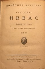 kniha Hrbáč III. Dobrodružný rom., Antonín Svěcený 1919