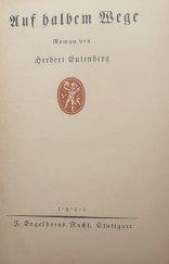 kniha Auf Halbem Wege , Stuttgart 1922