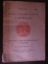 kniha Příspěvky k dějinám třídních bojů v Čechách II. , Universita Carolina 1953