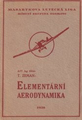 kniha Elementární aerodynamika, Tomáš Zeman 1928