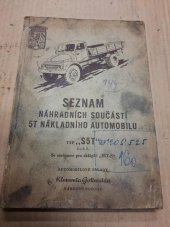 kniha Seznam náhradních součástí 5t nákladního automobilu Praga typ "S5T" se změnami pro sklápěč S5T-S , Automobilové závody Klementa Gottwalda 1958