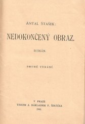 kniha Nedokončený obraz román, F. Šimáček 1901