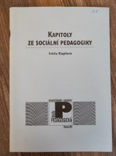 kniha Kapitoly ze sociální pedagogiky, Vydavatelství Univerzity Palackého 1996