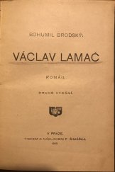 kniha Václav Lamač román, F. Šimáček 1903