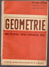 kniha Geometrie pro čtvrtou třídu středních škol , Státní nakladatelství 1949