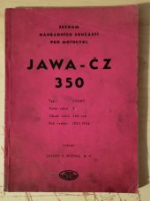 kniha Seznam náhradních dílů Jawa 350 1955-1956, JAWA 1955