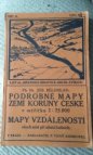 Podrobné mapy zemí koruny České v měřítku 1:75.000 a mapy vzdáleností všech míst při silnici ležících.